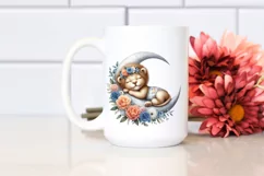 Baby Lion Summertime Sleeping on Moon | Clipart Product Image 2