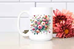 Colorful Abstract Roses Clipart PNG Product Image 2