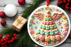 Round Christmas Ornament Sublimation|Clipart Product Image 1