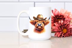 Highland Cow Portrait with Hats and Big Eyes Clipart Product Image 2