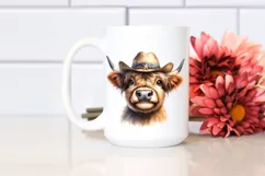 Cow Higland Cow Sun Hat Clipart Product Image 2
