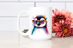 Colorful Penguin Sunglasses Paint-Like Artistic Product Image 2