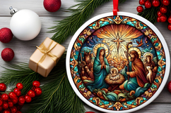 Round Christmass Ornament PNG Product Image 2