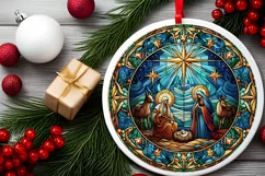 Round Christmas Ornament Sublimation|Clipart Product Image 2