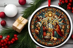 Round Christmas Ornament Sublimation|Clipart Product Image 2
