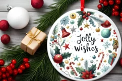 Jolly Wishes Christmas Scene PNG Product Image 2