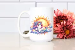 Colorful Baby Unicorn Sun | Sublimation | Clipart Product Image 2