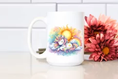 Colorful Baby Unicorn Sun | Sublimation | Clipart Product Image 2