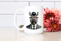 Detailed Zebra with Retro es | Sublimation | Clipart Product Image 2