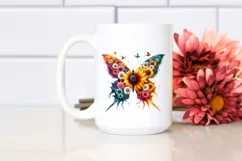 Vibrant Butterfly Sunflower PNG Product Image 2