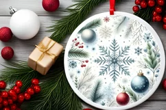 Round Christmas Ornament Sublimation|Clipart Product Image 2