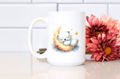 Colorful Baby Polar Bear Sleeping on the Moon Product Image 2