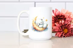 Colorful Baby Polar Bear Sleeping on the Moon Product Image 2
