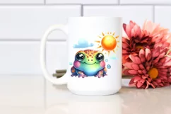 Colorful Baby Frog, Watercolor Clipart Product Image 2
