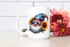 Funny Gnome Sunglasses USA Flag Flower Clipart Product Image 2