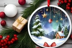 Cheerful Hearts Christmas Scene PNG Product Image 2