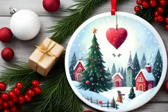 Cheerful Hearts Christmas Scene PNG Product Image 2