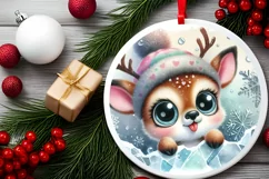 Round Christmas Ornament Sublimation|Clipart Product Image 2