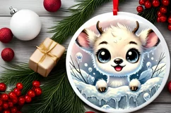 Round Christmas Ornament Sublimation|Clipart Product Image 2