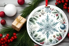 Round Christmas Ornament Sublimation|Clipart Product Image 2
