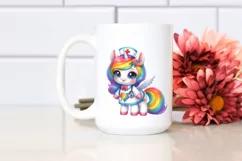 Cute Baby Unicorn Nurse Rainbow | Sublimation | Clipart Product Image 2