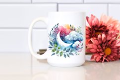 Vibrant Whimsical Moon Foliage Clouds Clipart Product Image 2