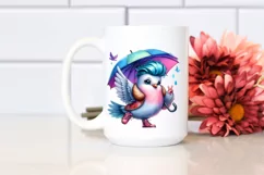 A Baby Dove with Umbrella PNG Product Image 2