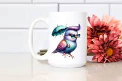 A Baby Dove with Umbrella PNG Product Image 2