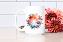 Vibrant Abstract Moon Foliage Clouds Clipart Product Image 2