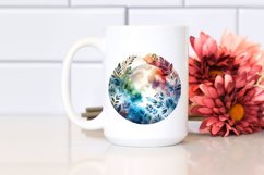 Vibrant Abstract Moon Foliage Clouds Clipart Product Image 2