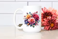 Vibrant Abstract Roses Bouquet | Sublimation | Clipart Product Image 2