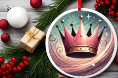Round Christmas Ornament Sublimation|Clipart Product Image 1