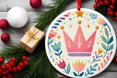 Round Christmas Ornament Sublimation|Clipart Product Image 1