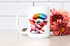 Cute Baby Pig Running PNG Product Image 2