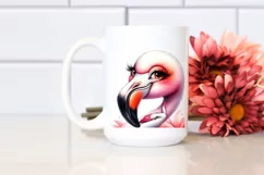 funny flamingo portrait clipart Product Image 2