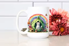 Colorful Cat House Rainbow Scene | Clipart Product Image 2