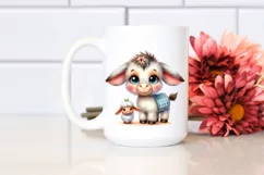 Funny Donkey Lamb Big Eyes Happy Clipart Product Image 2