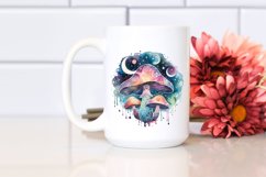Magical Celestial Mushroom | Watercolor Clipart Product Image 2