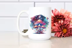 Colorful Magical Celestial Astral Mushroom Clipart Product Image 2