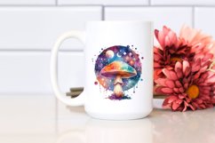 Magical Celestial Mushroom | Watercolor Clipart Product Image 2