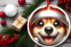 Puppy Smiling Round Ornament Sublimation PNG Product Image 2
