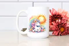 Colorful Baby Unicorn Sun | Sublimation | Clipart Product Image 2