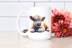 Colorful Pastel Baby Highland Cow Competition Floor PNG Product Image 2