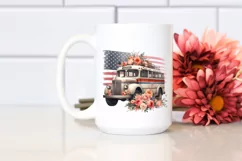 Vintage Bus Watercolor Clipart Product Image 2