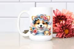 Colorful Dog White Background Sublimation Clipart Product Image 2
