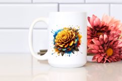 Detailed Shiny Watercolor Splash Marigold Clipart Product Image 2