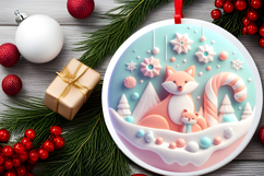 Round Christmass Ornament PNG Product Image 2
