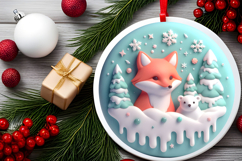 Round Christmass Ornament PNG Product Image 2