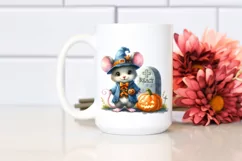 Halloween Baby Mouse with Grave | Sublimation | Clipart Product Image 2