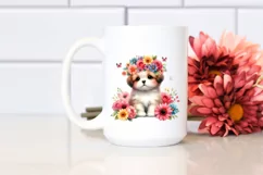 Cute Puppy Flower Crown Clipart Product Image 2